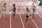Kaliese Spencer (Jamaica) wins the 400 metres hurdles at the Commonwealth Games, Glasgow. Photo: David T. Hewitson/Sports for All Pics